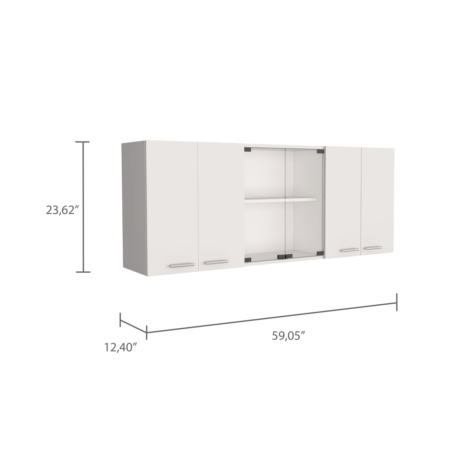 Superior Double Door Wall Cabinet With Glass - White