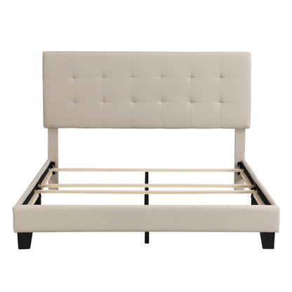 Eve Queen Size Platform Bed Frame - Beige