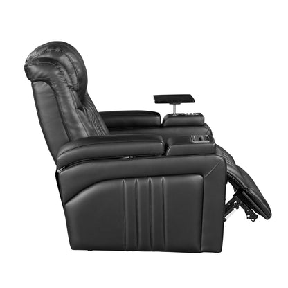 Morris PU Leather Power Recliner - Black