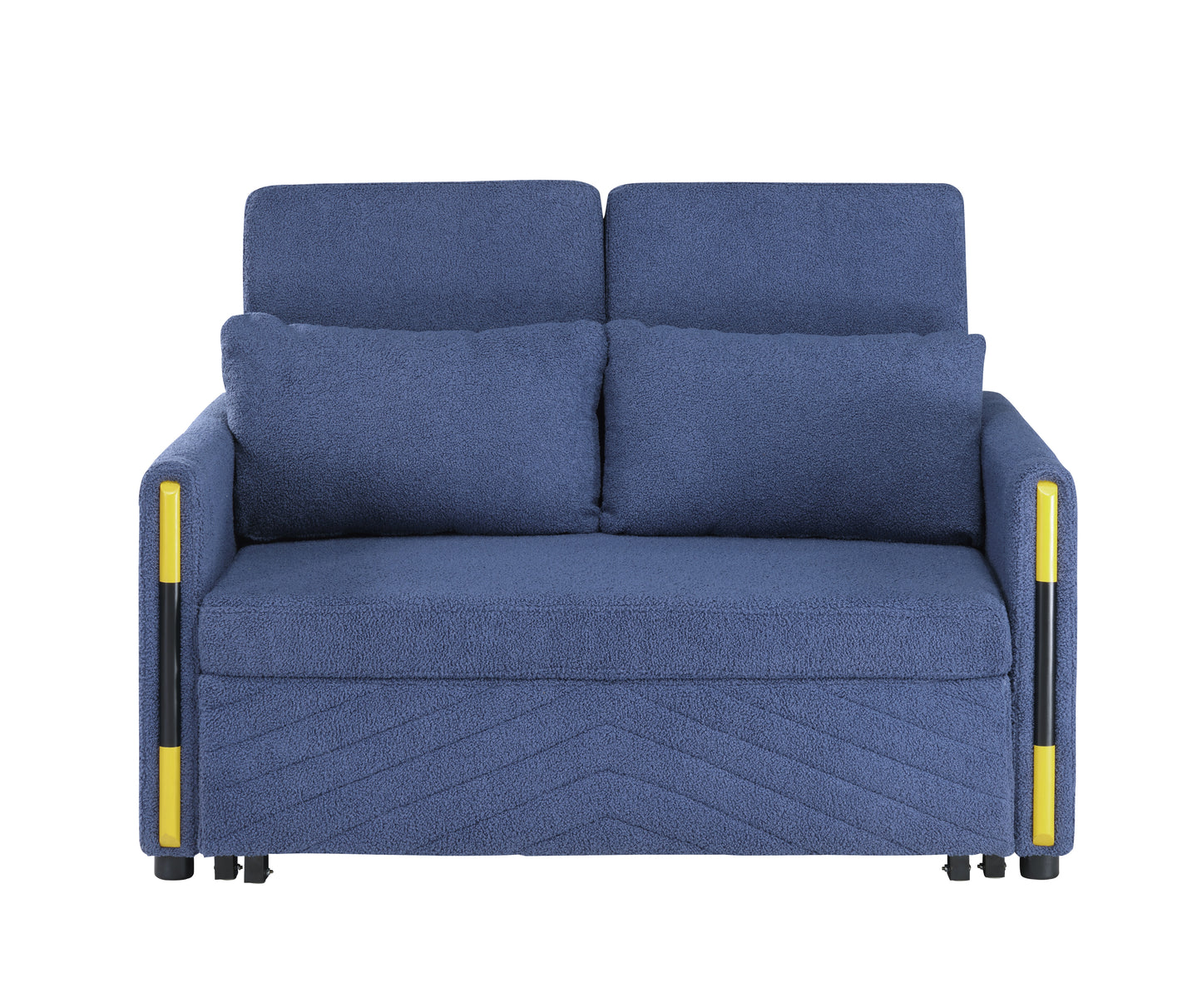 Percy Teddy Velvet Sleeper Loveseat - Navy