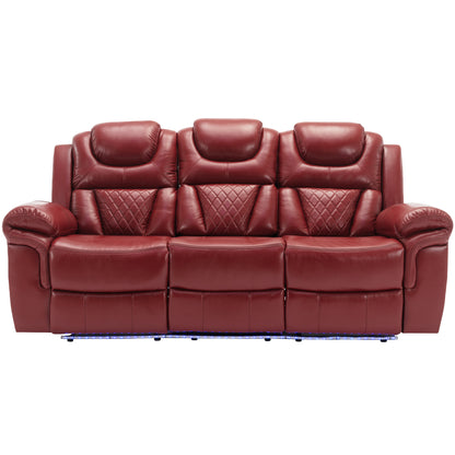 Milo 3 Pieces Recliner Sofa Sets - Red