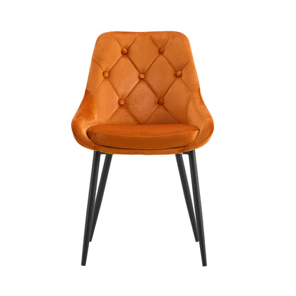 Sheron Velvet Dining Chairs (Set of 2) - Orange