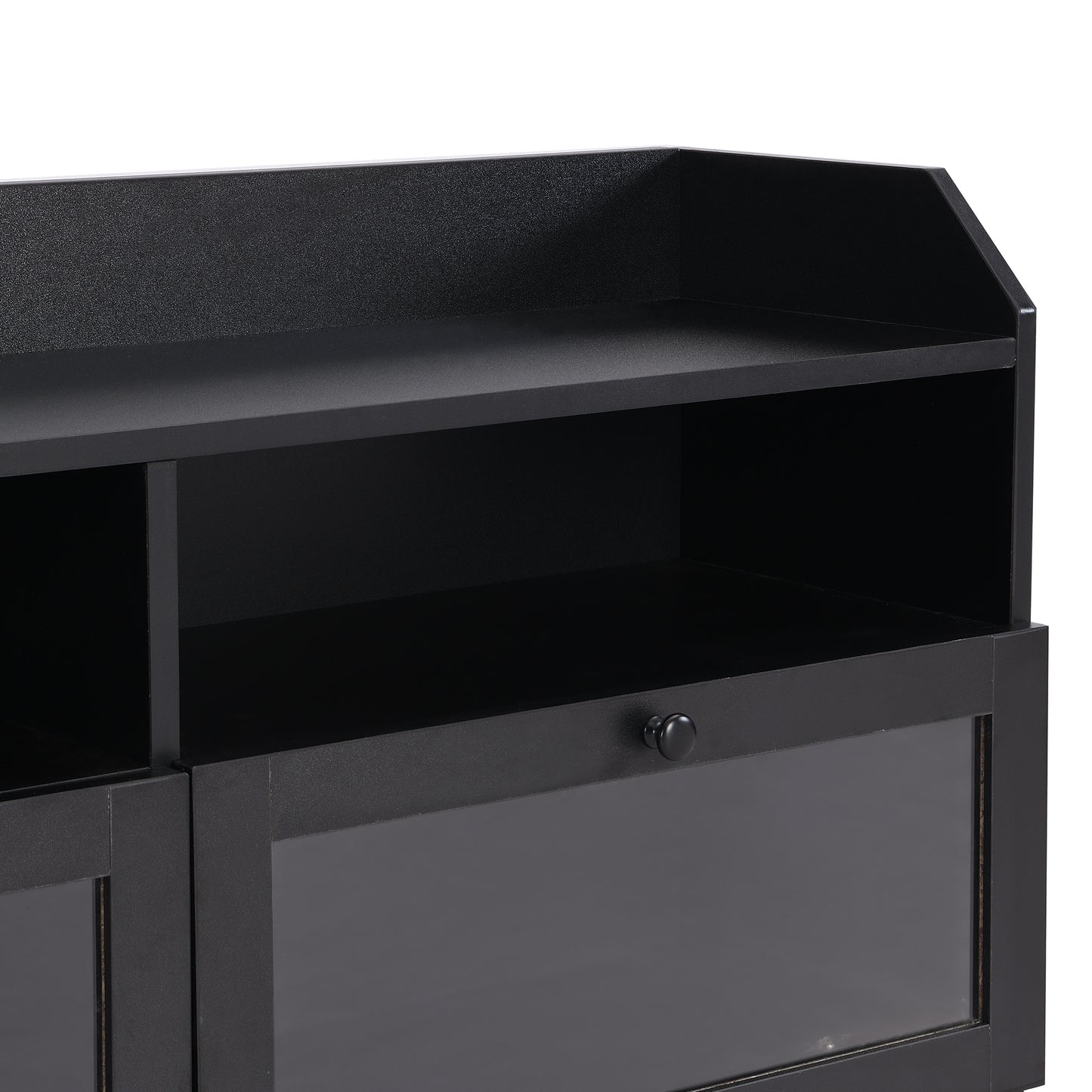 Ashton TV Stand with Acrylic Board Door - Black