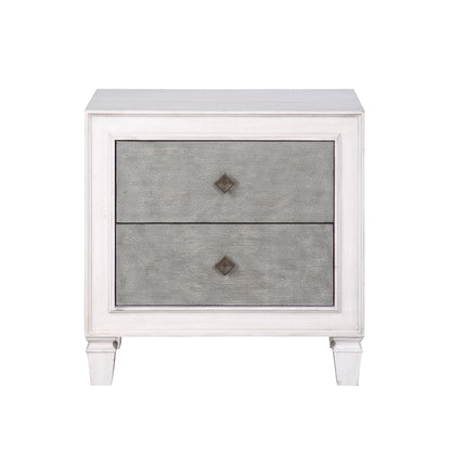 Katia Nightstand - Gray & White