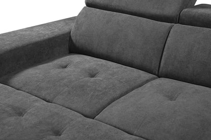 Henrik Sleeper Sectional Sofa with Storage Ottoman and 2 Stools - Light Gray