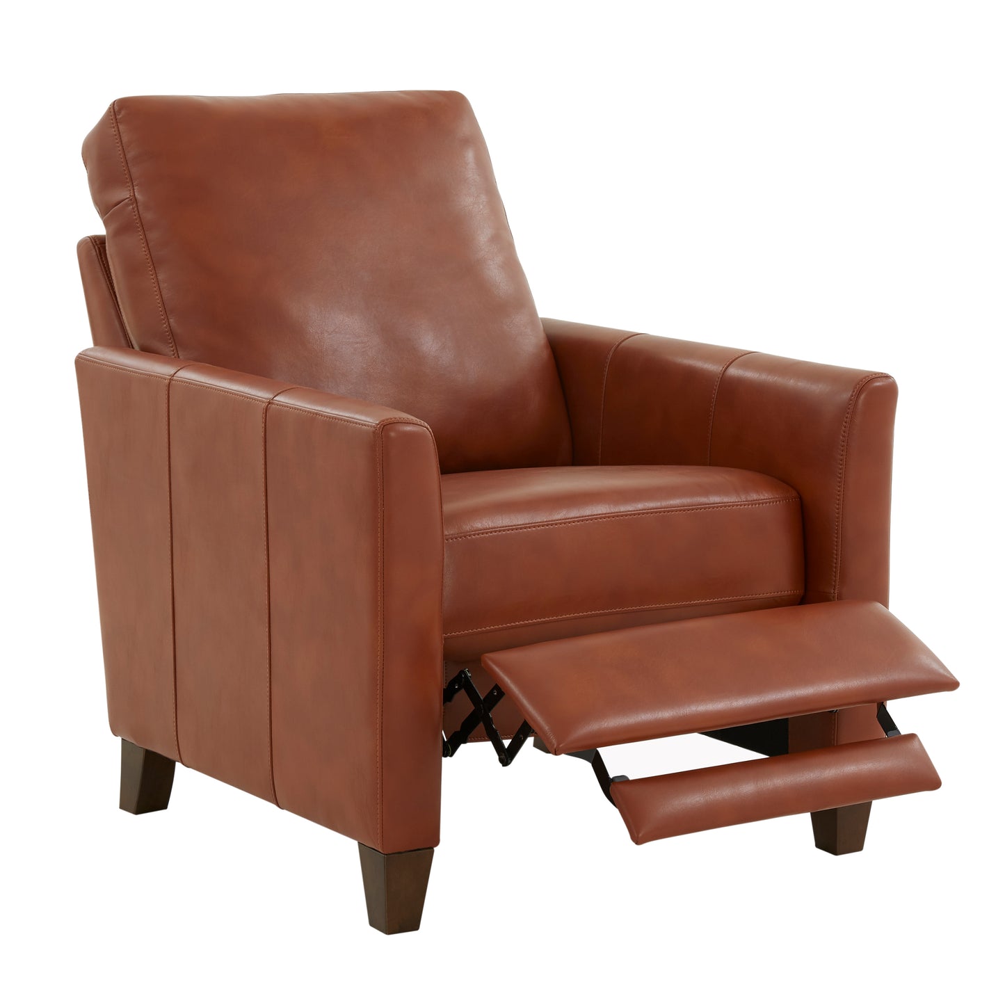 Remi Faux Leather Modern Recliner Chair - Caramel