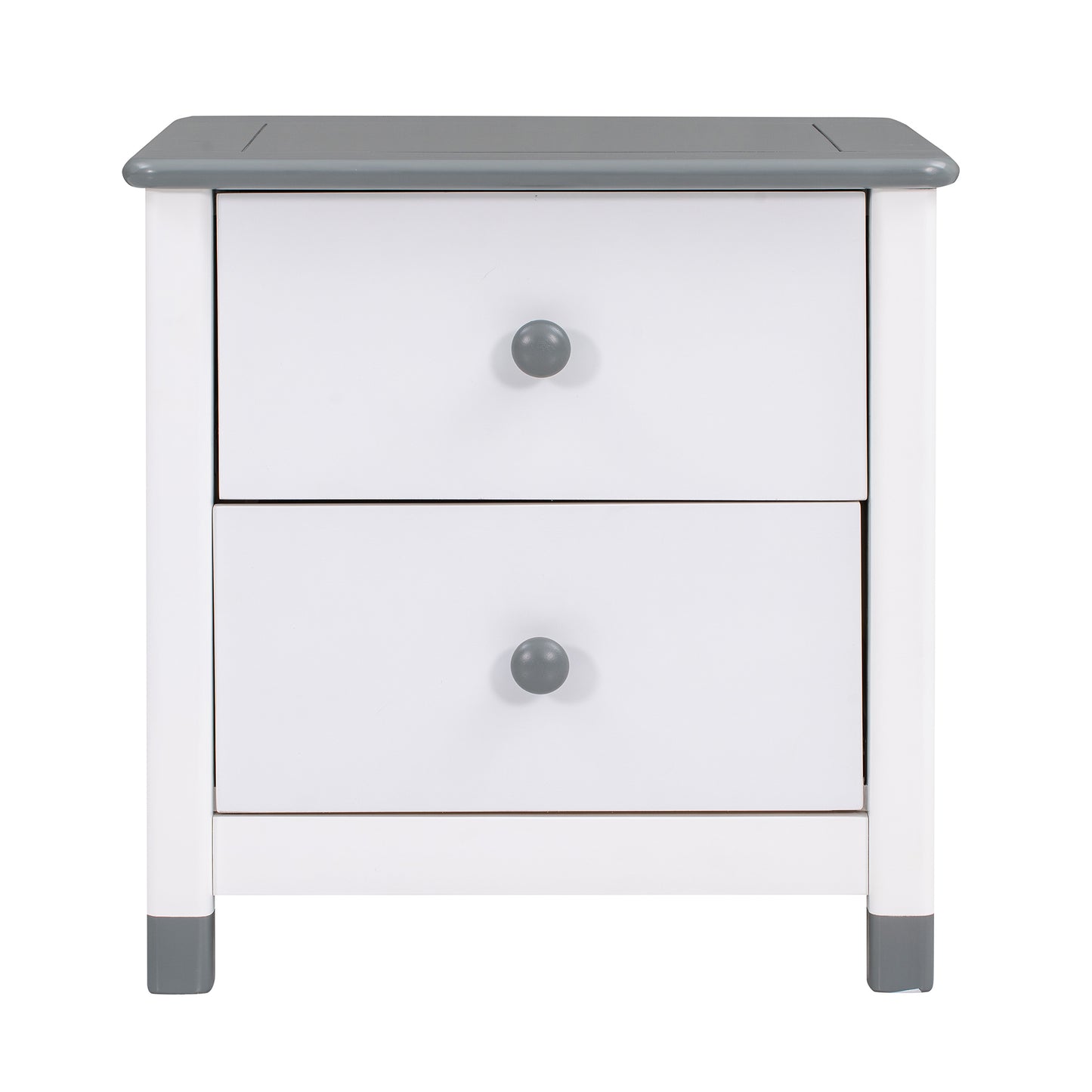 Hana Wooden Nightstand with Two Drawers - White