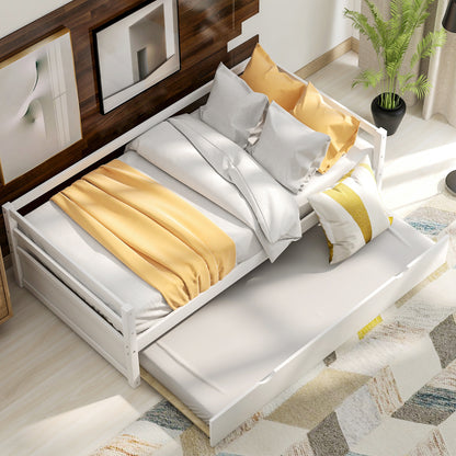 Zim Twin Size Daybed with Trundle - White