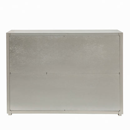 Cina Storage Cabinet with Tempered Glass - Champagne