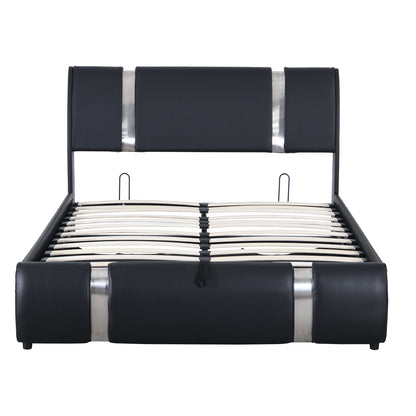 Quillon Full Size Storage Platform Bed w Hydraulic System - Black