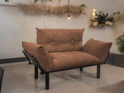 Ada Futon Loveseat - Brown