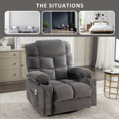 Tulano Oversized Power Recliner with Massage - Gray