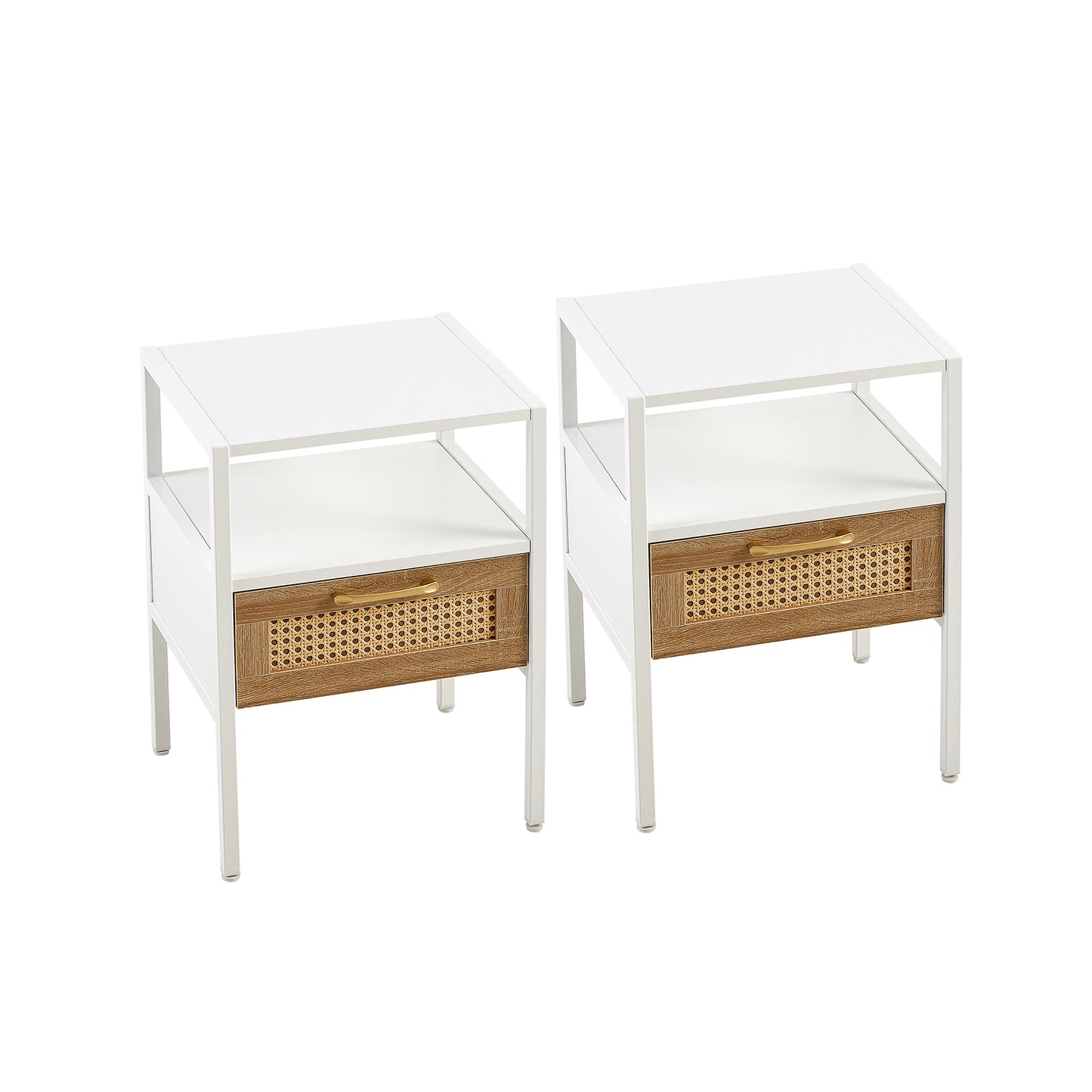 Mena Rattan Nightstand ( Set of 2) - White