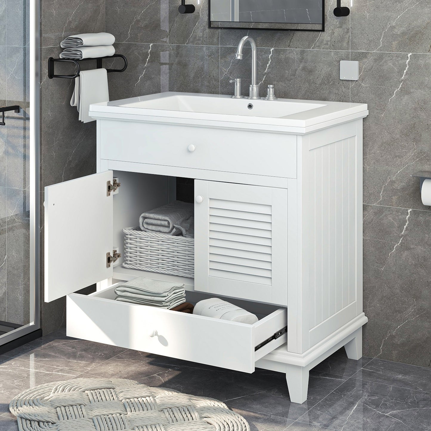 I- Bathroom Vanity - White