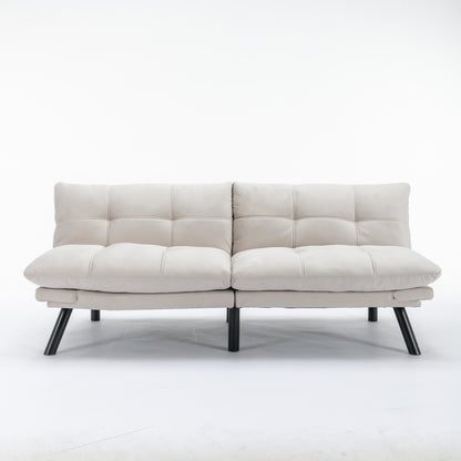 Vega Convertible Folding Modern Sofa Bed - Cream