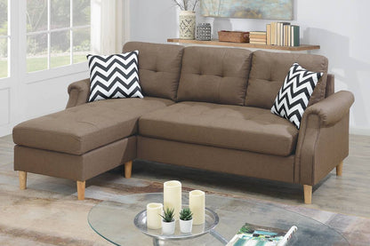 Carmen Corner Reversible Sectional Sofa - Light Coffee