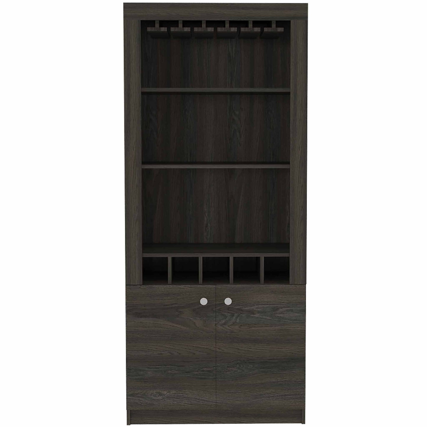 Plympton 3-Shelf Rectangle 5-Bottle Bar Cabinet - Espresso