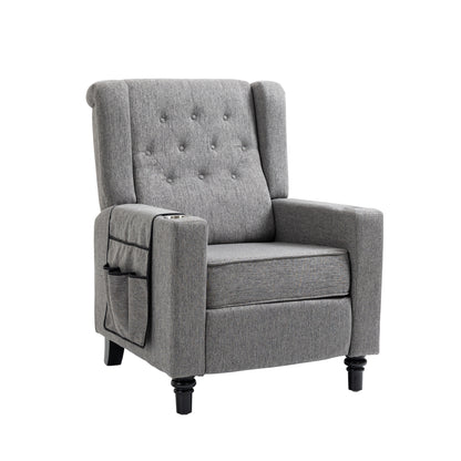 Cole Arm Pushing Fabric Recliner  - Dark Gray