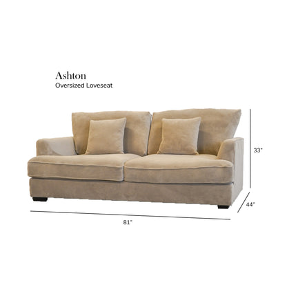 Ashton Grey Down Loveseat - Beige