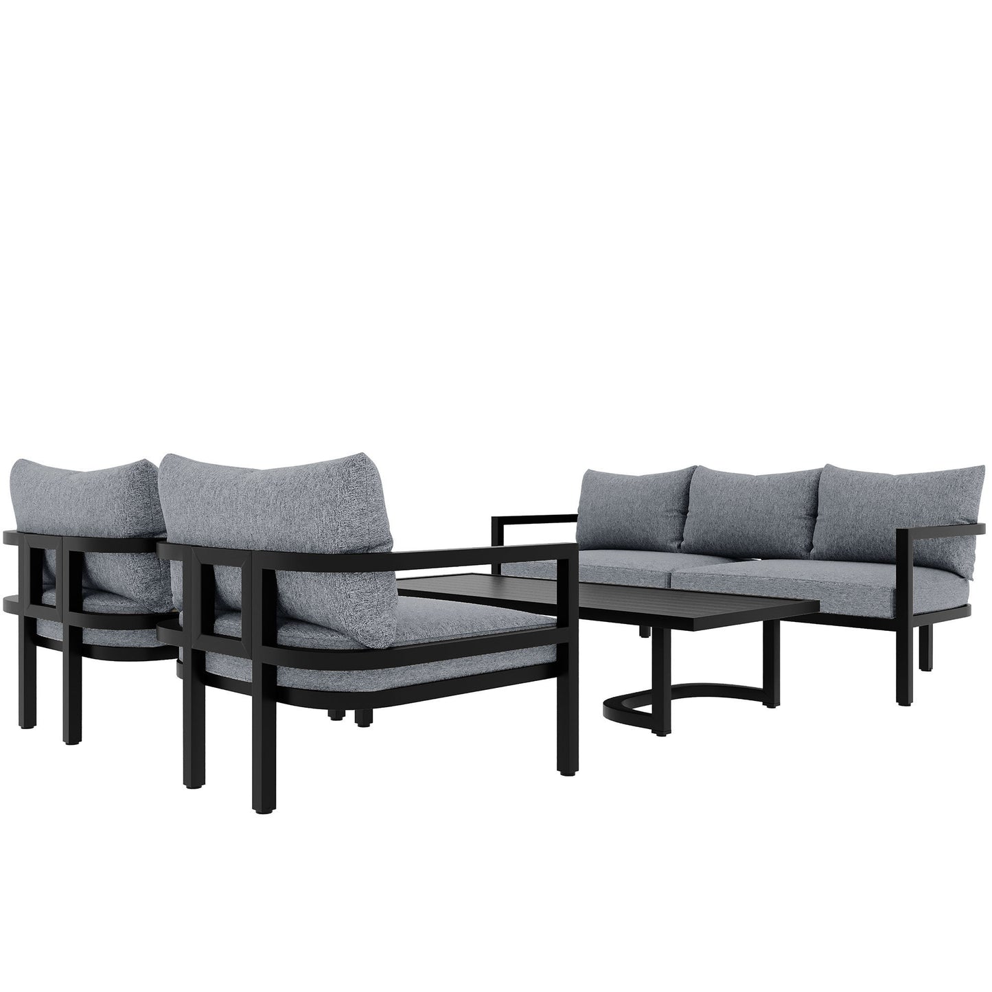 Rosio 4 Pc Outdoor Patio Seating Set - Light Gray