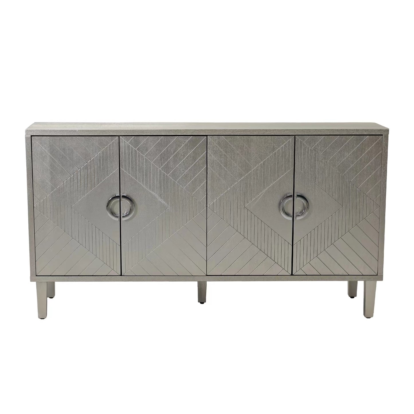 Doria Functional 4-Door Storage Cabinet - Champagne