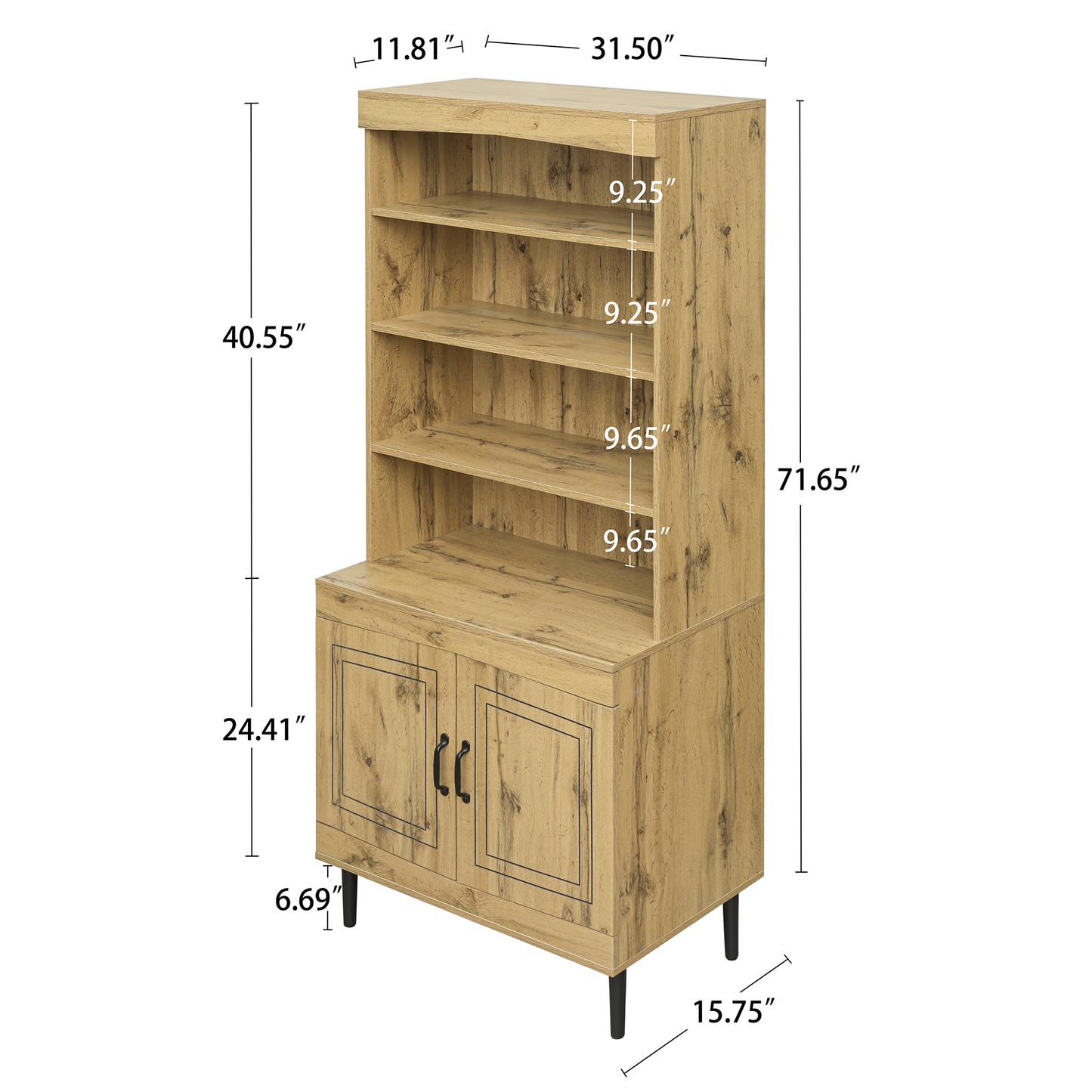 Zella Tall Storage Cabinet - Walnut