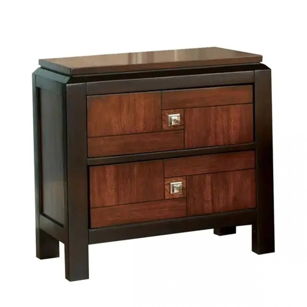 Acacia Solid wood 2-Drawers Nightstand