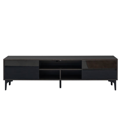 Chicada TV stand with LED remote control lights - Black+Brown