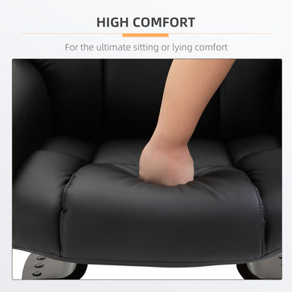 Valentina Massage Recliner Chair with Ottoman Footrest - Black