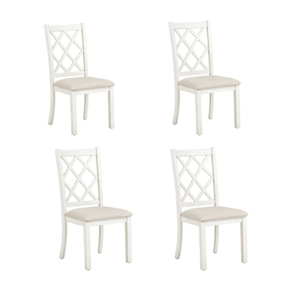 Janet Mid-Century Solid Wood Dining Chairs (Set of 4) - Beige