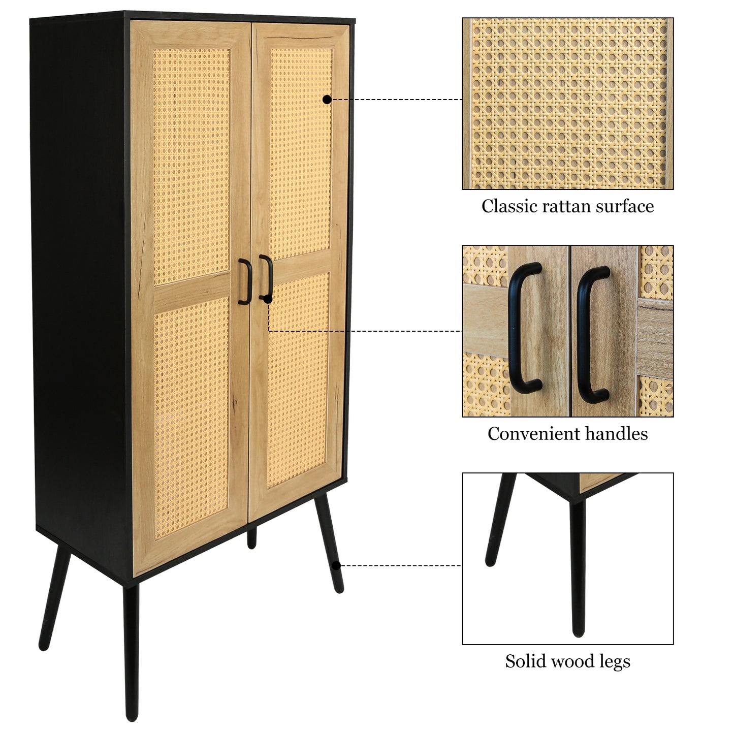 Nix Rattan Doors Storage Cabinet