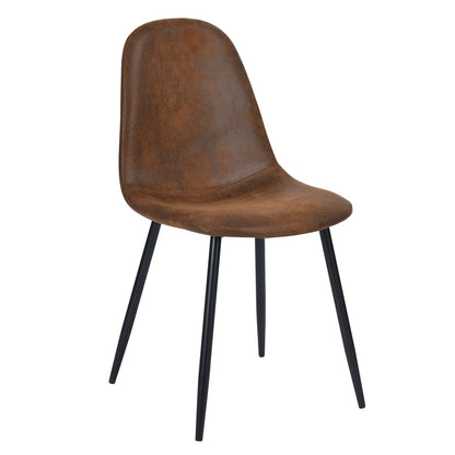 Scandinavian Velvet Chairs (Set of 4) - Suede Brown