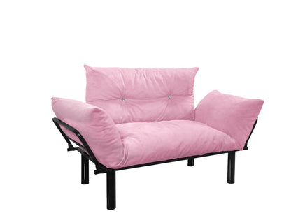 Ada Futon Loveseat - Pink