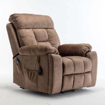 Wilson Power Electric Velvet Reclining Chair - Brown