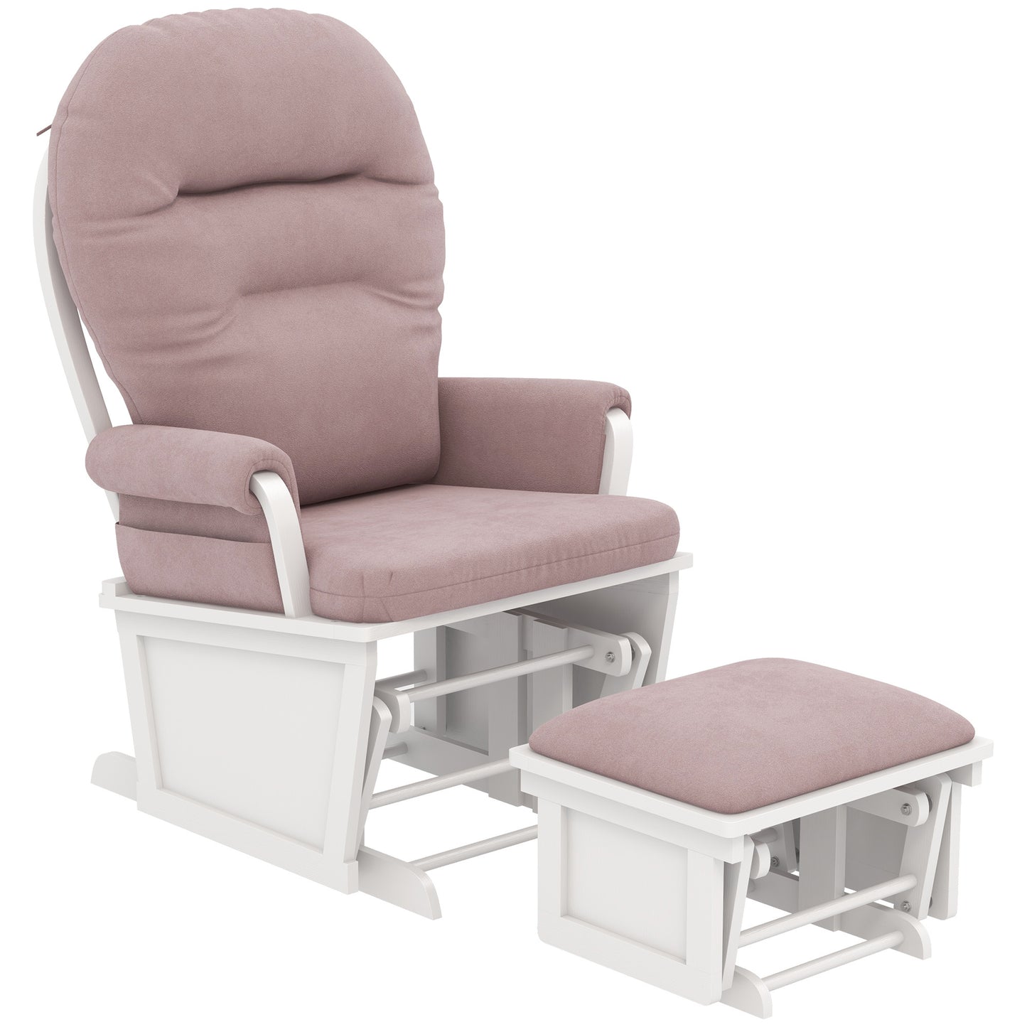 Ewan Nursery Glider Rocking Chair with Ottoman - Pink