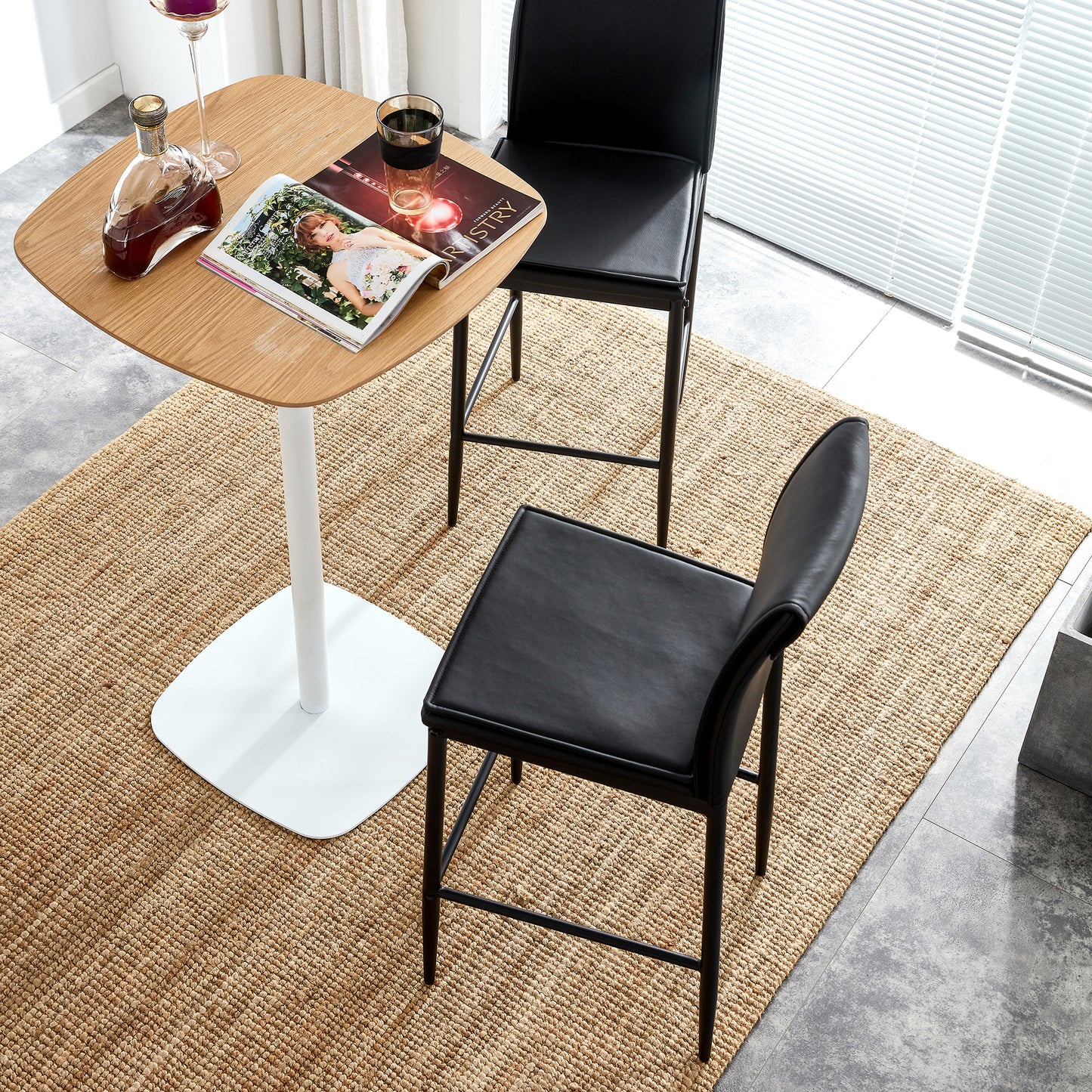 Zen Bar Stool  - Black Set of 2