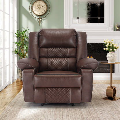 Newman Breathable Leather Massage Recliner Chair - Brown