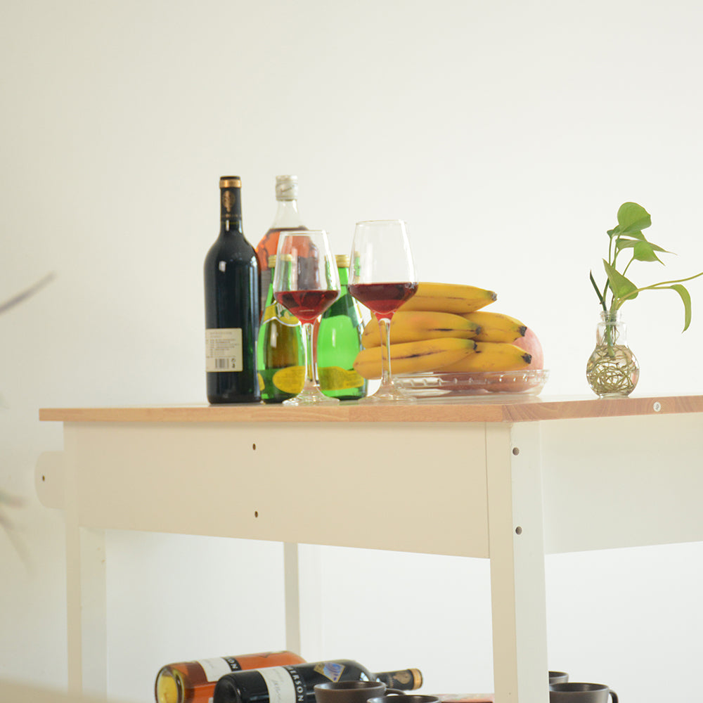 Vintage Kitchen Island & Kitchen Cart  - White