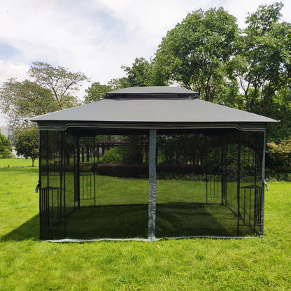 Kay 13 x 10 ft Outdoor Patio Gazebo Canopy Tent - Gray