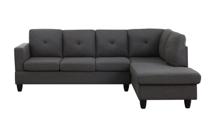 Santiago Dark Gray Linen Sectional Sofa with Right Facing Chaise