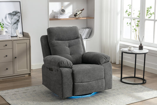 Aspen Power Recliner Glider Chair With Bluetooth Speaker - Dark Gray