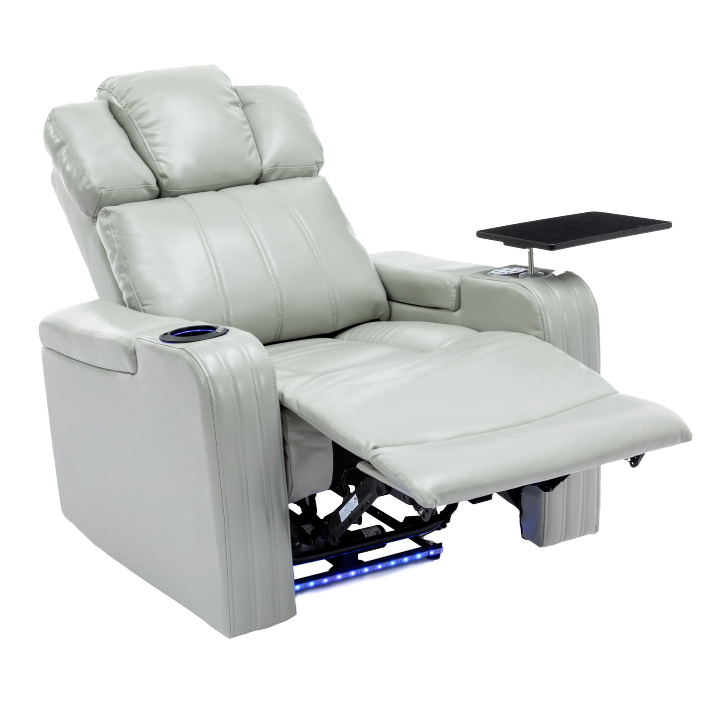 Xavier PU Leather Power Recliner - Gray