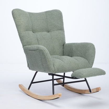 Hari II Modern Nursery Rocking Chair - Green