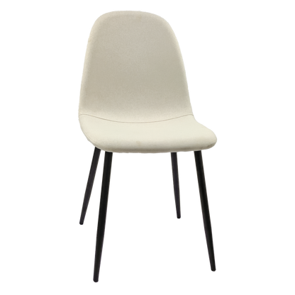 Ona II Fabric Dining Chairs with Black Metal Leg (Set of 2) - Beige