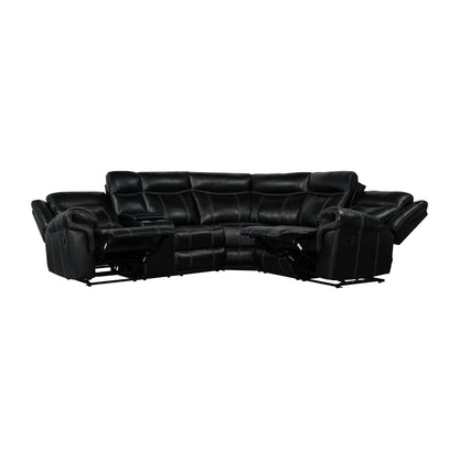 Ainka Sectional Manual Recliner - Black