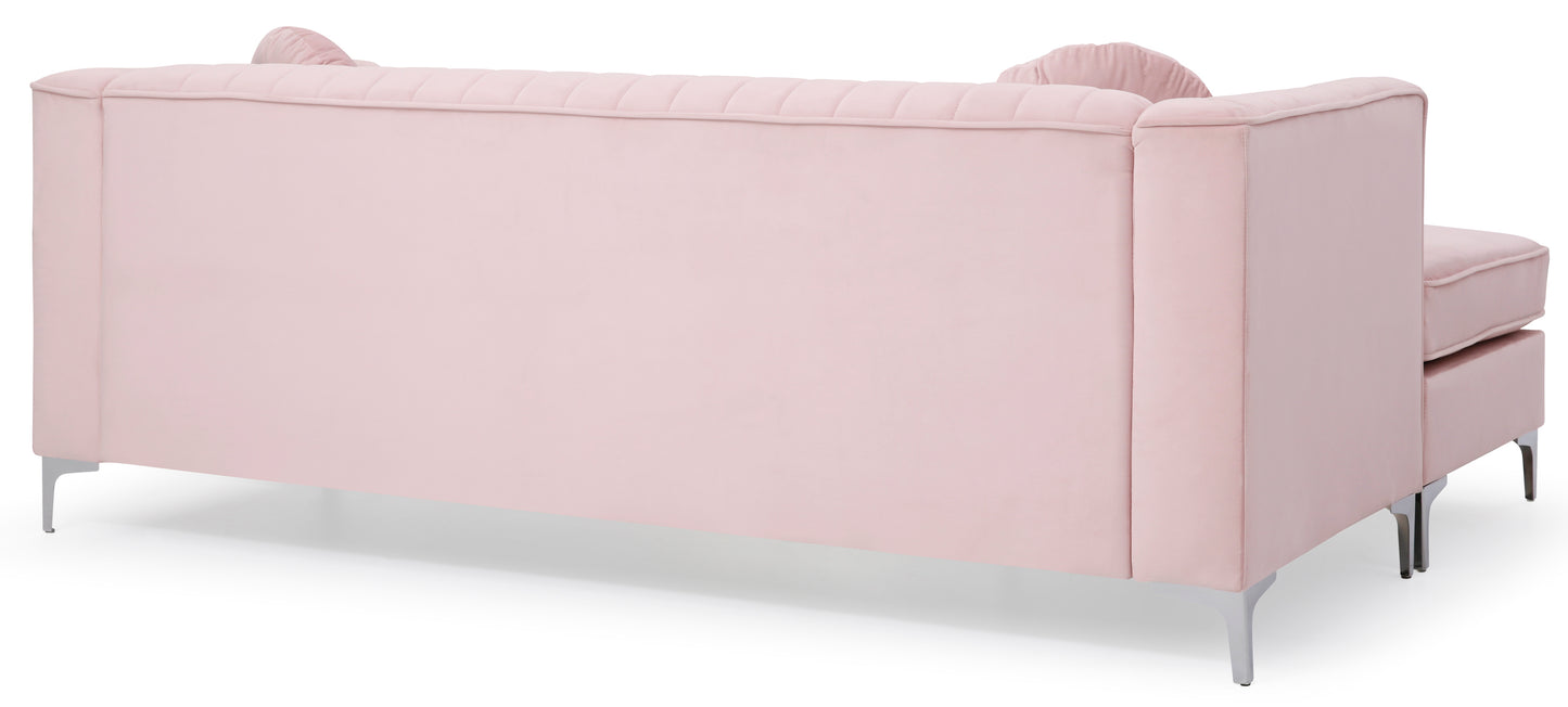 Delray Sectional Sofa Chaise -Pink