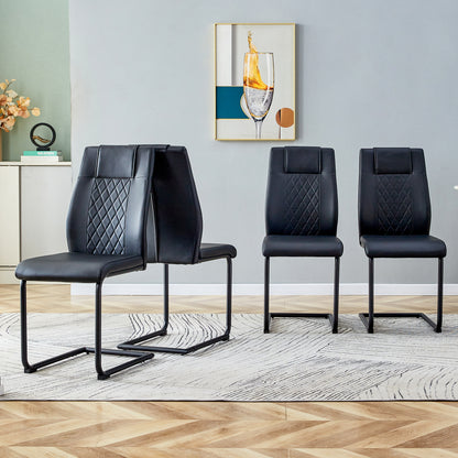 Skye Dining Chair Black Metal Leg (Set of 4) - Black