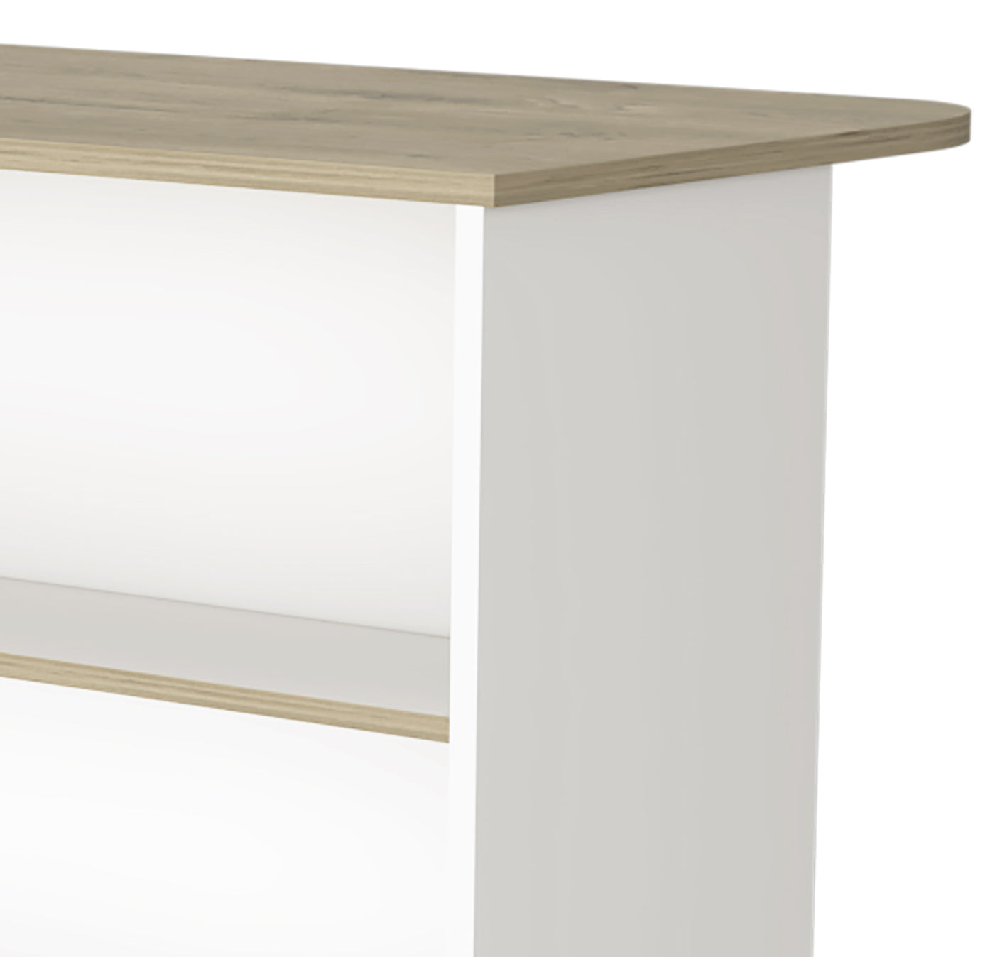 N.Y. 3-Tier Shelf Kitchen Island - White