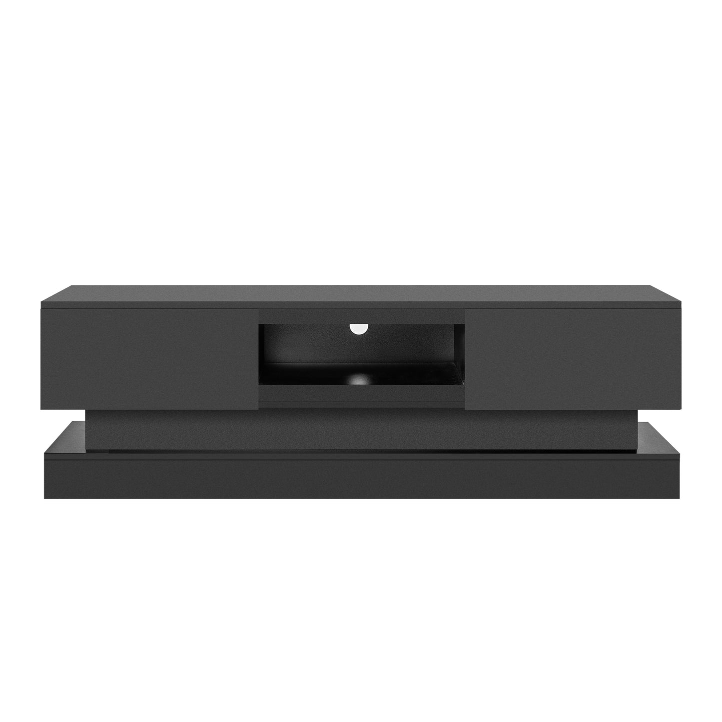 Scape 65 inchesGlossy TV Stand with LED Lights- Black