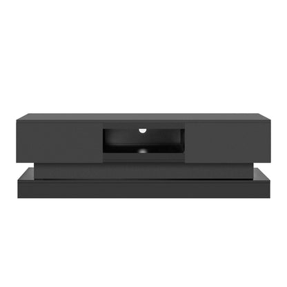 Scape 65 inchesGlossy TV Stand with LED Lights- Black